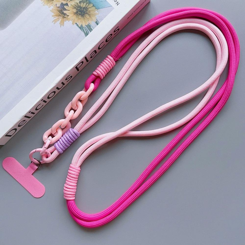

Hanging Phone Lanyard Acrylic Keychain Pendant Cute Shoulder Card Neck Cord Clip Outdoor рожевий