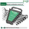 72-Tooth Double-Ended Industrial Grade Ratchet Wrench Set - 14 Pieces with Mirror Finish