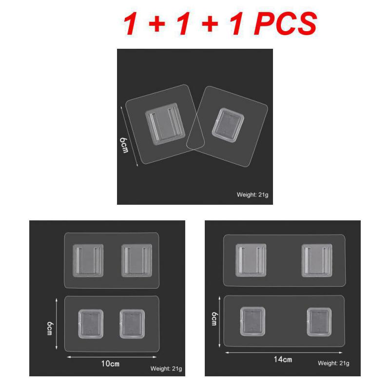1/2/3PCS Storage Rack Wall Mounted Strong Non-marking Reusable Transparent Home Storage Hanging Shelf Seam Adhesive