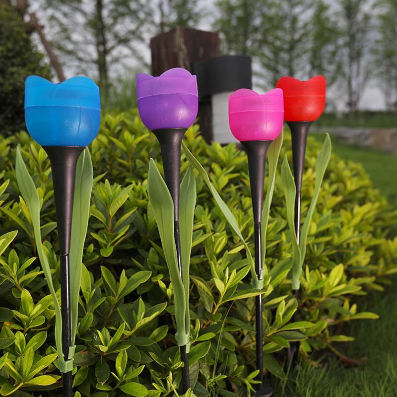 Solar Tulip Lawn Light With Ip44 Protection Long-lasting 16 Hour Illumination