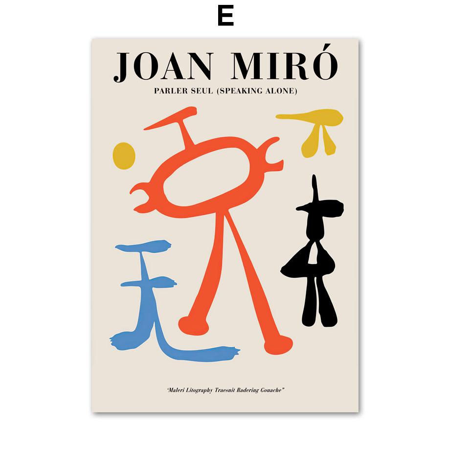 Abstract Joan Miro Wall Art Canvas Painting Gallery Nordic Posters And Prints Museum Exhibition Decor Pictures For Living Room
