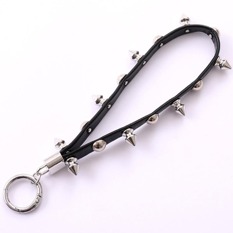 Einzigartiges Niet-Leder-Lanyard Nieten-Leder-Seil-Anhänger Schlüsselanhänger Für Handy Schlüssel Und Taschen Stilvolles Accessoire