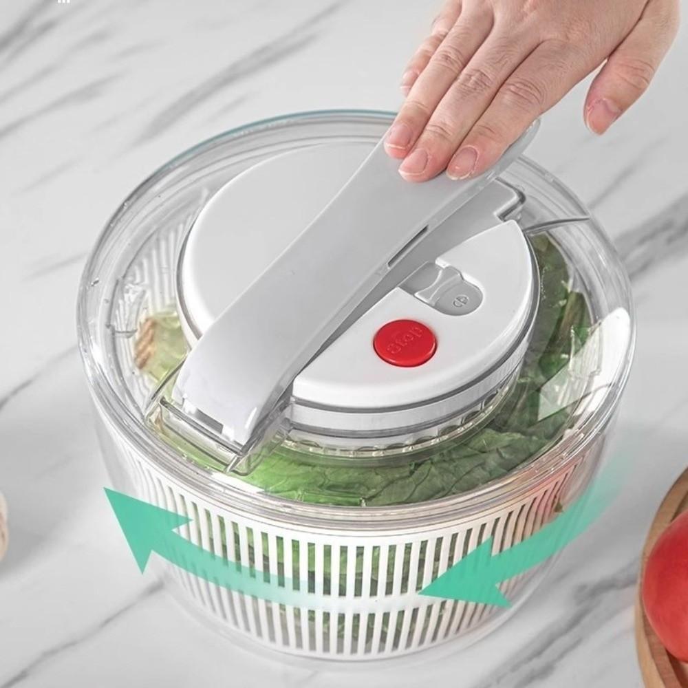 Press-type Vegetable Salad Spinner Quick Spin Salad Dryer Mixer Fruits Drain Basket  Fruit Washing