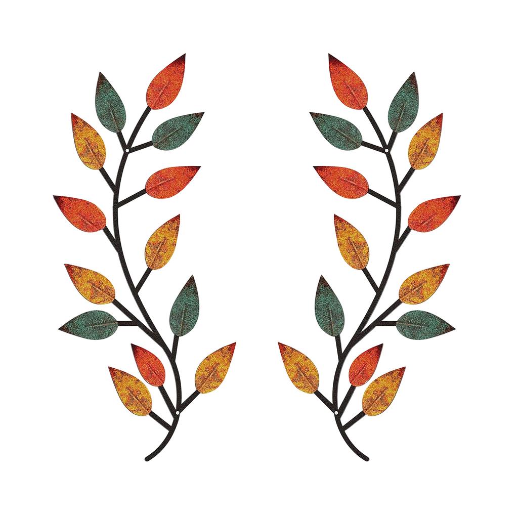 Metal Wrought Iron Leaf Wall Decoration, Vine Olive Branch And Leaf Wall, Living Room Outdoor Decoration Botanical Pattern Home Decoration Plaque