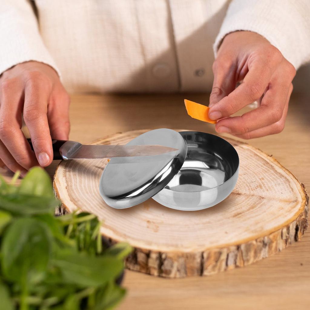 2 Sets Stainless Steel Rice Bowl Holders Food Containers Kitchen Supply Korean Cooked Bowls with Cover Tableware Soup