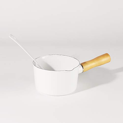 PEARL METAL Milk Pan, White, 12cm, Enamel, Bran Kitchen HB-4440