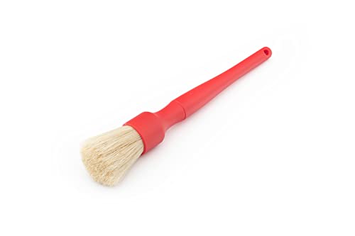 

[Отечественный оригинальный продукт] Detail Factory Щетка для детализации с ворсом Boa Тяжелая чистящая щетка для детализации интерьера и экстерьера Длинная 24 см Красная