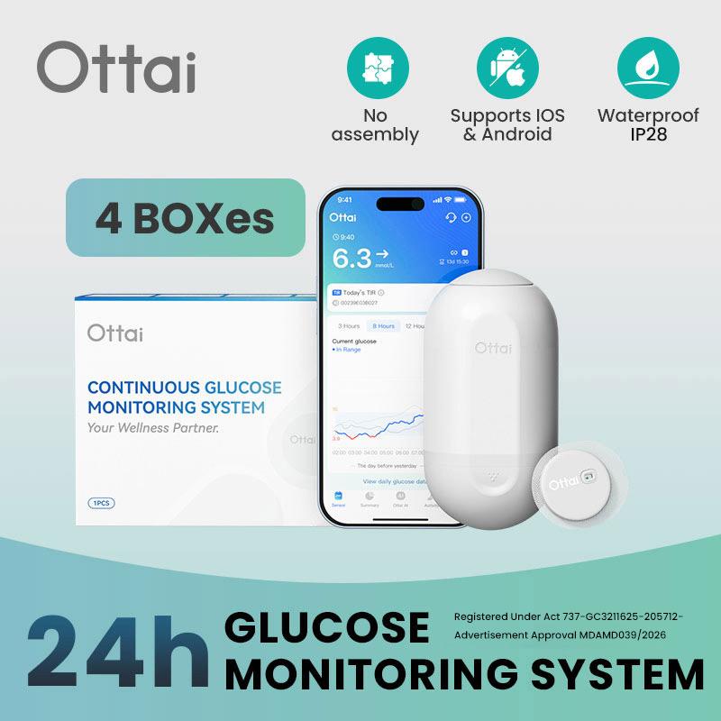 Ottai Systém pro kontinuální monitorování glukózy (4 senzory)