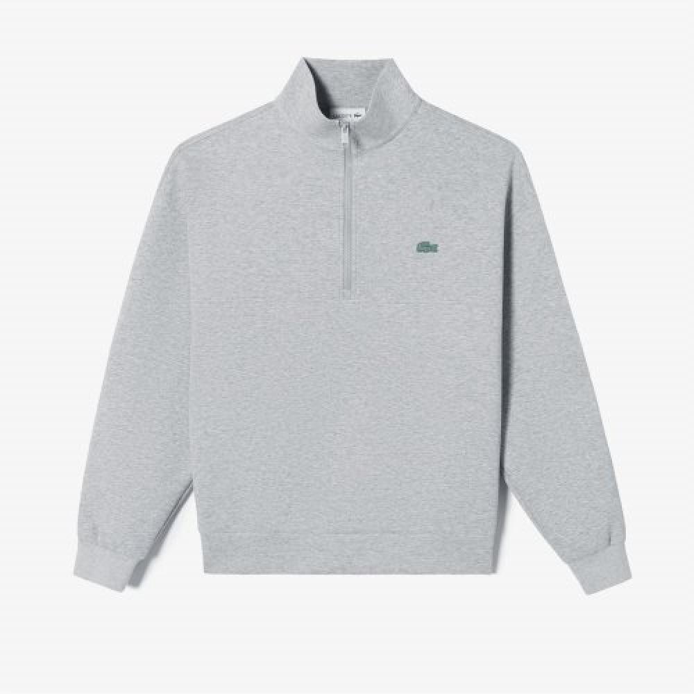

LACOSTE Мужская толстовка с высоким воротником на молнии [Серый меланж]