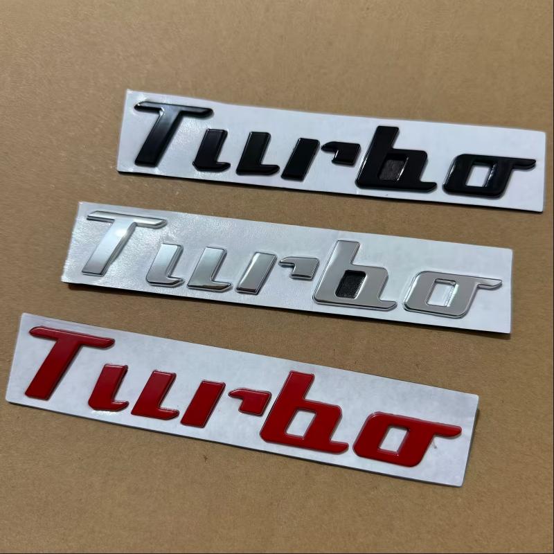 1Pc New Metal Car Badges Turbo Trunk Emblem Stickers Decals Decor For Beetle Turbocharger Boost Loading Boosting