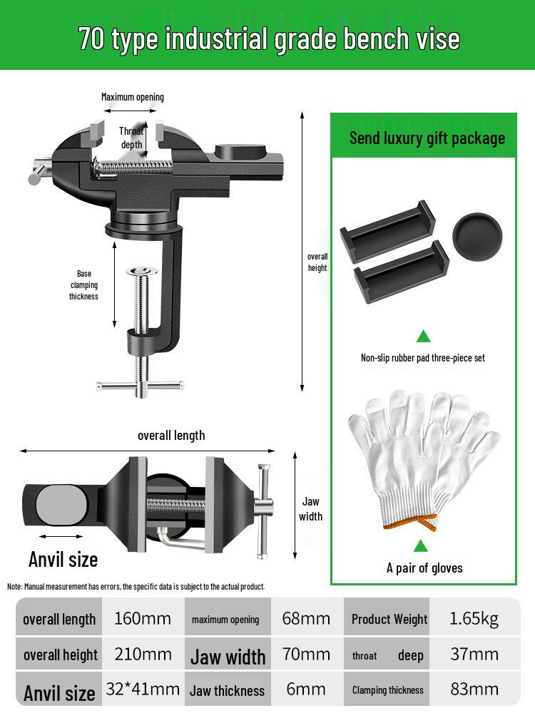 Baolian Small Dual-Use Tabletop Vise for Household and Woodworking