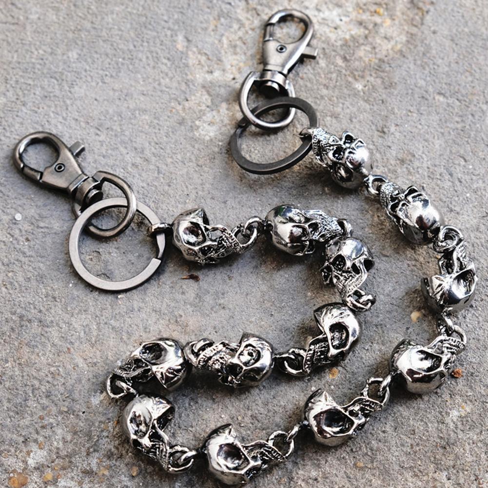 1pc 59cm Men Waist Key Chain Skull Head Metal Vintage Biker Chain Jewelry Jeans Hip Fashion Pan N9V2