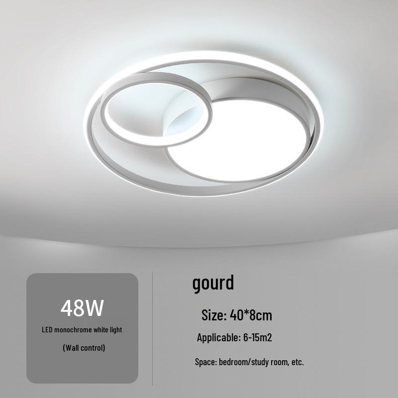 Nordic Modern LED Ceiling Light - Minimalist Black & White Design for Bedroom, Study, or Romantic Settings