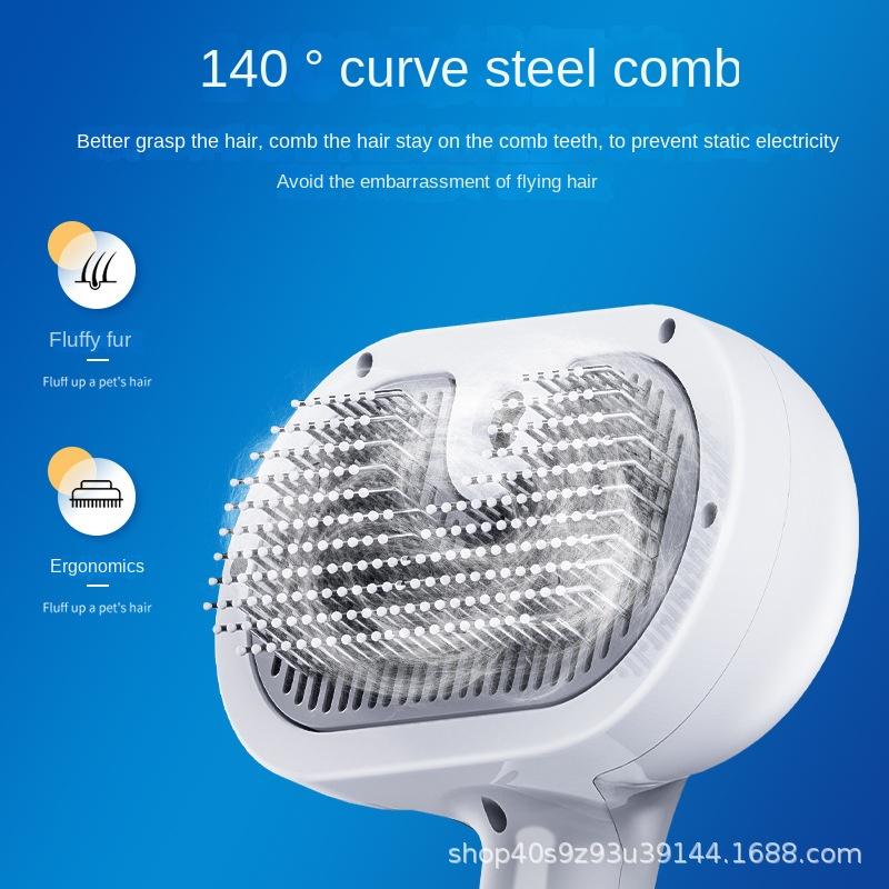Pet Spray Comb for Dogs Cats, Remove Floating Hair, Anti-Splash Grooming Brush, Pet Cleaning & Massage Tool