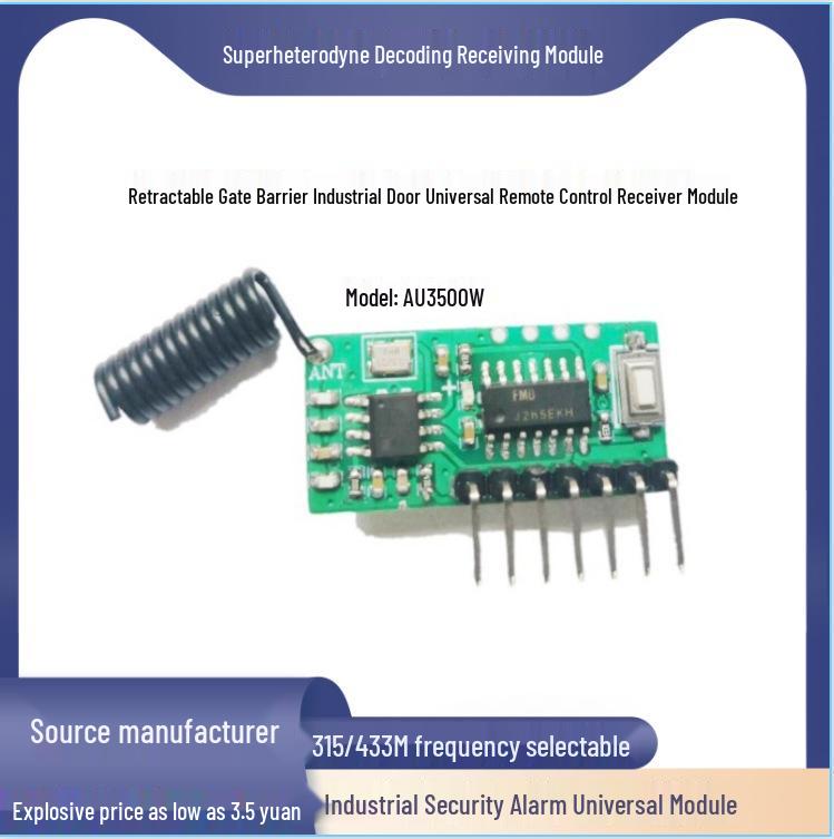 433 MHz Low Power No-Decoding Receiver Module for Low-Frequency Signal Transmission