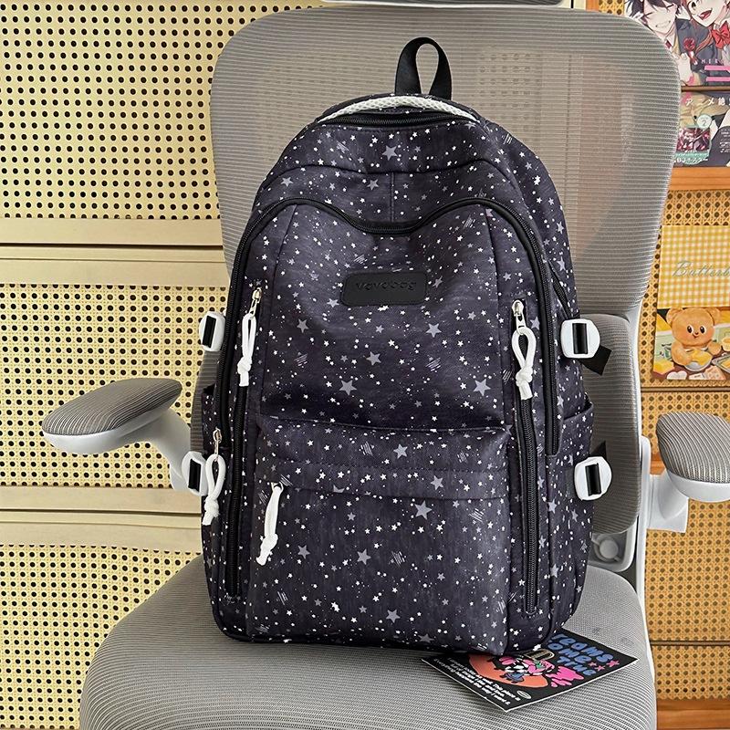 Schoolbag1011 new schoolbag female ins niche middle and high school large capacity star printed backpack female student computer bag