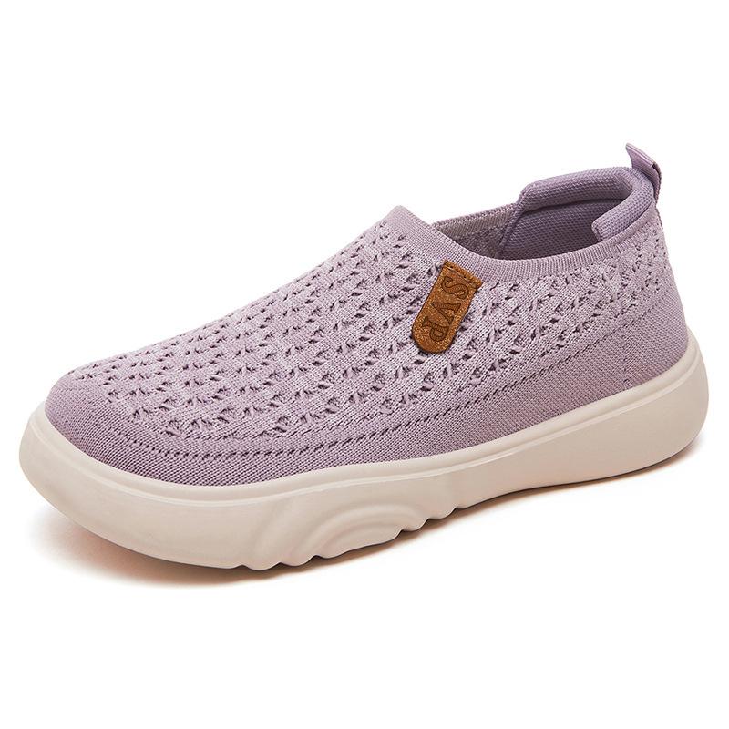 Shoes Women's Summer New One-pedal Mother Shoes Fly-woven Breathable Casual Shoes Women's Shoes Soft Soles Are Not Tired