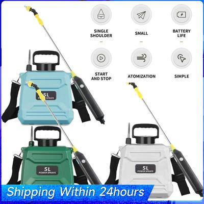 5/8L Battery Powered Sprayer with USB Rechargeable Handle and Retractable Wand Water Sprayer for Garden Lawn and Other Cleaning
