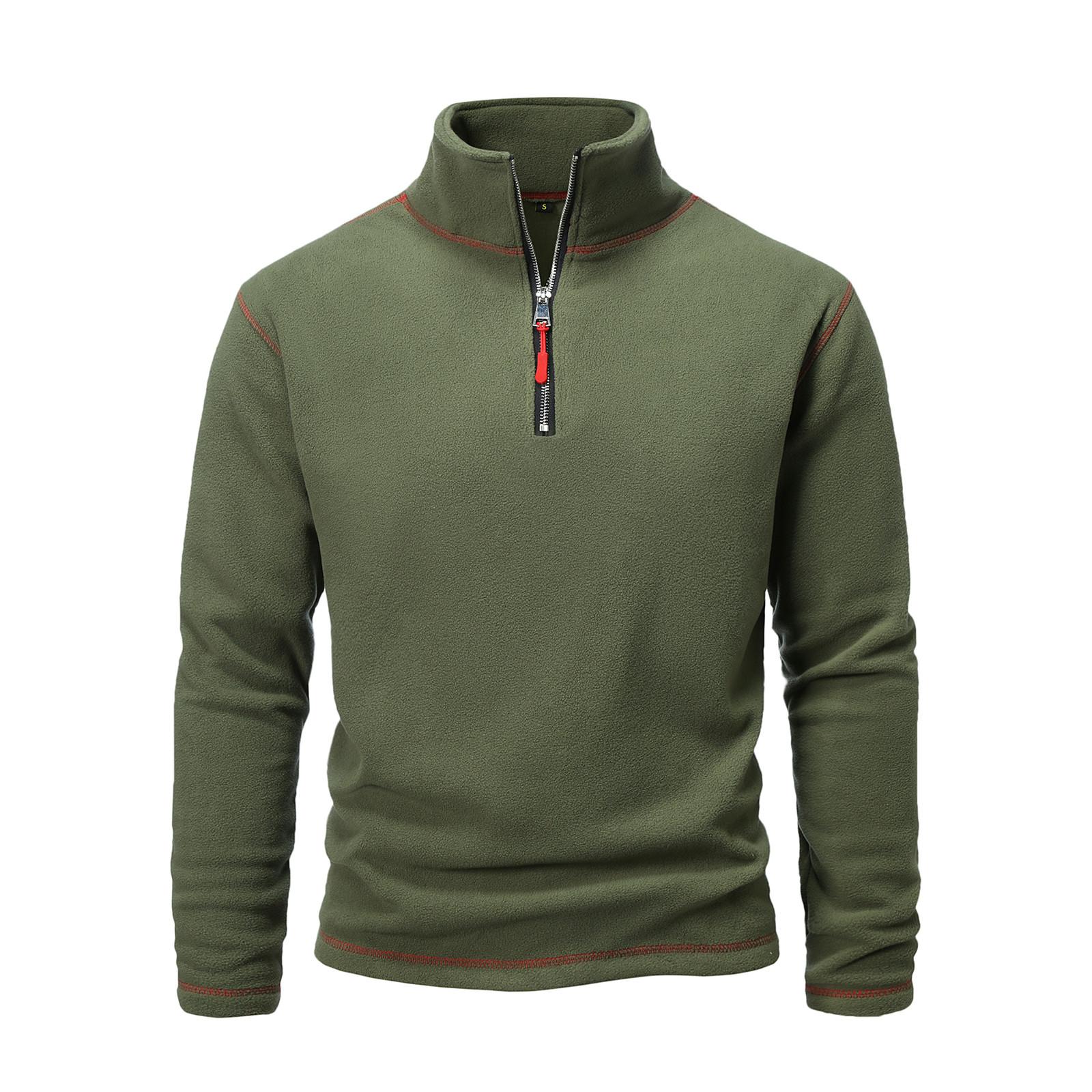 

Men s Sweatshirt Loose Solid Color Outdoor Warm Breathable T-Shirt Top XXXL армія зелений колір