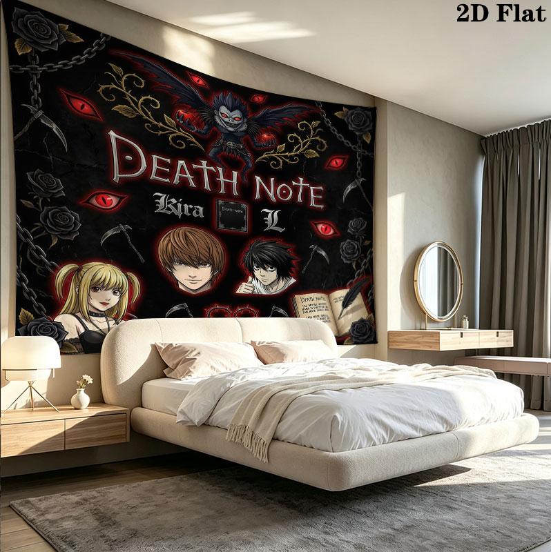 Tapeçaria de Parede Death Note Pendente Estético de Parede Manta de Tecido Impressa Tapeçarias Decorativas Para Quarto Sala de Estar Decoração de Casa