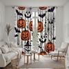 2pcs HD Halloween Jack-o '-lantern Spider Web Bat Curtain White Tie Digital Printed Curtain Home Decor Style Decorate Living