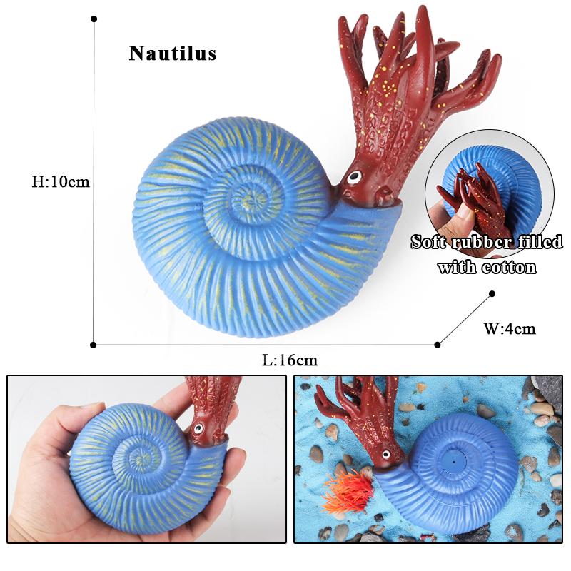 Oenux Ocean Animals Whale Shark Megalodon Crab Starfish Octopus Action Figures Soft Sea Life Model Educational Toy For Kids Gift
