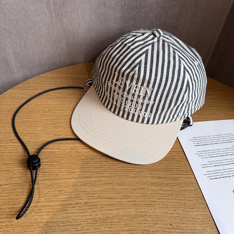 Parent Child Striped Embroidered Baseball Cap With Sun Protection For Summer Outdoor Activities чёрный