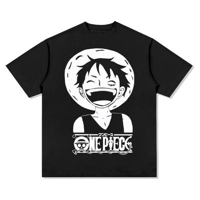 One Piece Luffy T-Shirt Herren Damen Punk 100% Baumwolle Hohe Qualität Grafikdruck Bequem Streetwear Kurzarm T-Shirt