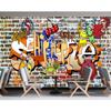 Graffiti 3d Murals Wallpaper Fashion Graffiti Large Wall Mural Living Room Restaurant Graffiti Wallpaper Home Decor