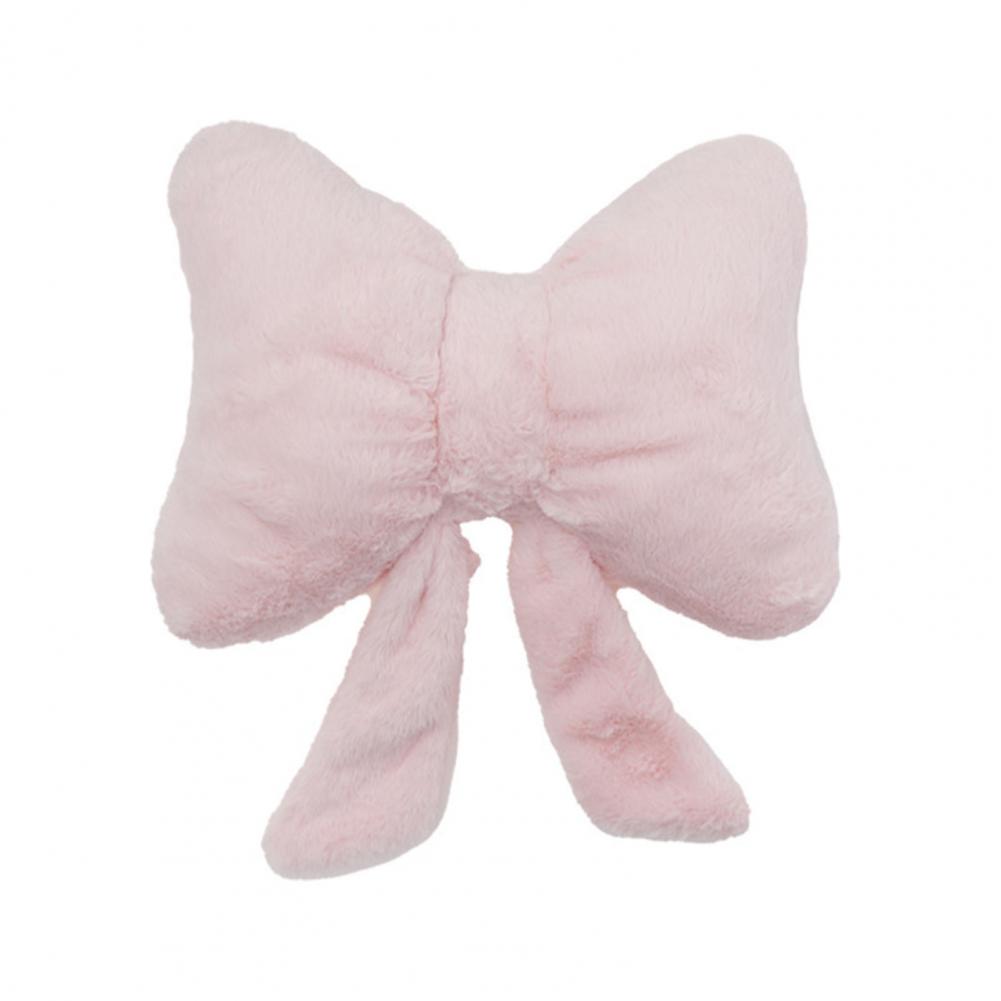 Soft Car Neck Pillow Lumbar Support Plush Bow Car Headrest Pillow Soft Lumbar Support Cushion Comfortable Waist Pillow