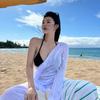 Spice Girl sexy rückenfrei durchsichtig Urlaubsbluse Rock Damen Sommer Neu Strand Bikini mit Langarm Einteiler Schwimm