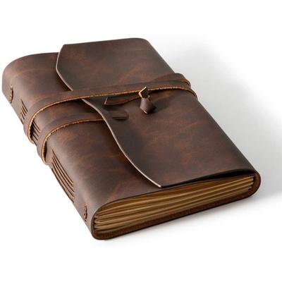 Taccuino Giornale in Pelle Fatto a Mano Aspetto Vintage Giornale Rilegato in Pelle per Uomini Donne Carta a Righe Libro in Pelle Diario Taccuino da Tasca