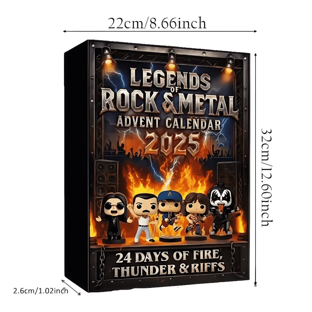 Rock and Metal Advent Calendar Christmas Gift 2D Flat Acrylic Iconic Music Characters Suitable for Rock and Metal Fans