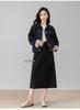 Xin Ge Women's Retro Plaid Patchwork Denim Jacket - Long Sleeve, Drop Shoulder, Casual Fit.