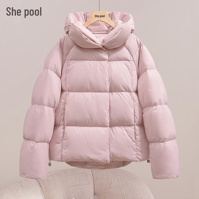 Zimowa kurtka damska Shechi z kapturem, wypełniona w 90% puchem kaczym