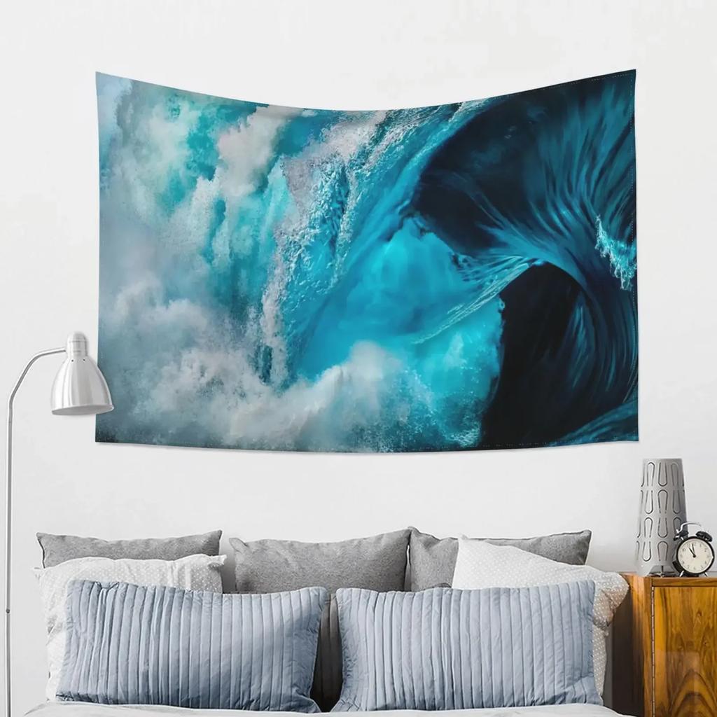 Sea Wave Tapestry, Bohemian Style, Hippies, Wall Decoration, Picnic Mat, Beach Towel, Room Decoration Aesthetics Tapestry Wall