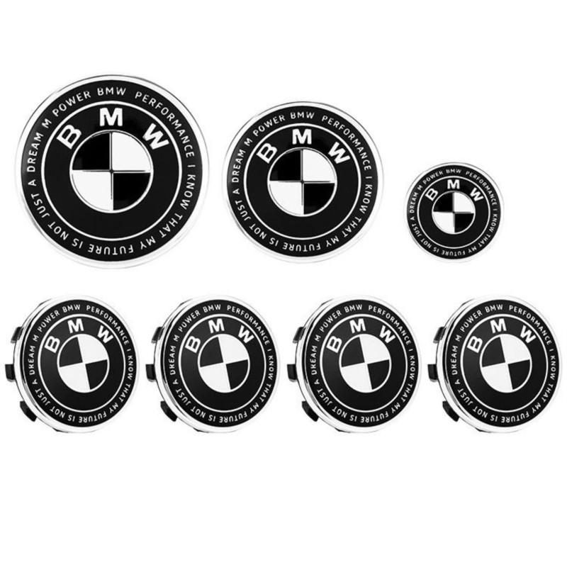7Pcs 82mm 74mm 56mm 45mm Used For The 50th Anniversary Of BMW/new Black And White Badge ABS Badge For Wheel Rim And Hub Cap npdf01