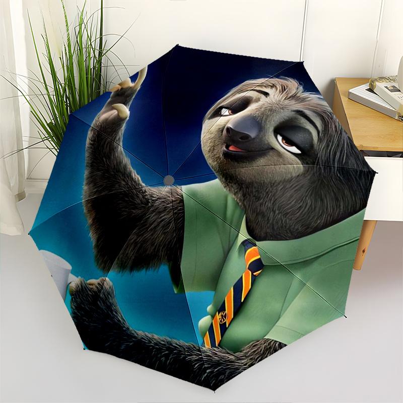 

Zootopia Clawhauser Sloth Automatic Opening and Closing Folding - A Good Choice for Gifts, Fashionable and Convenient Umbrella With Cute Car