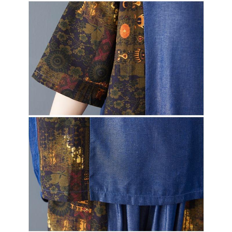 DIMANAF 2026 Plus Size Pants Suits Women Sets Suits Vintage Loose Tops Shirts Long Pants Cotton Casual Clothing Summer