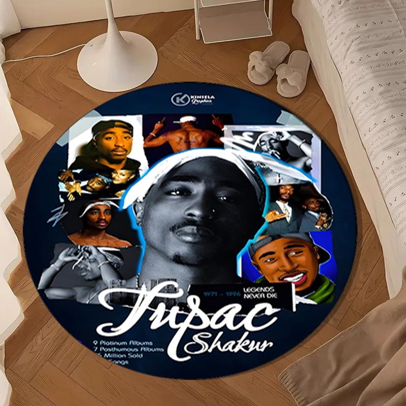 Rap Legend In Blue Round Rug for Livingroom,Bedroom, Palyroom, Chair Rug, Area Rug, Circle Carpet, Large Size Fan Christmas Gift