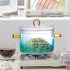 1500ML Glass Simmer Pot Transparent Gradient Glass Saucepan Household Heat-resistant Pot For Pasta Noodles Soup
