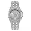 Mans Quartz Watch With Rhinestone Accents And Zinc Alloy Band For Casual Wear
