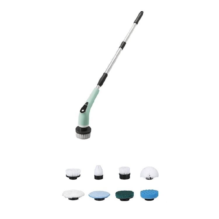 

MultiSurface Electric Scrubber 8 Brush Heads 300RPM Motor Telescoping Handle For Ceiling Tile Grout Scrubber Cleaner зелёный