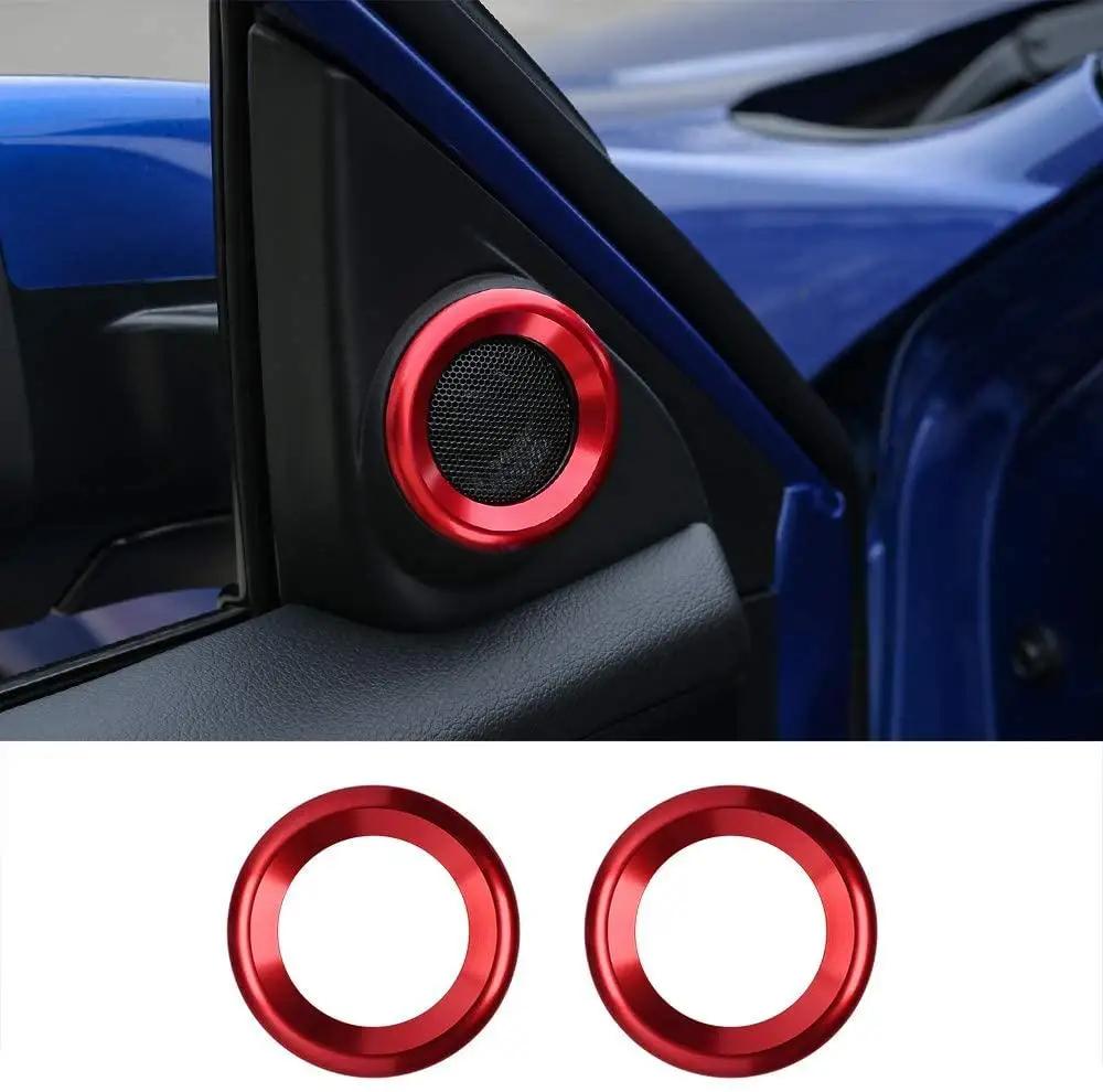 1Pair Door Audio Speaker Rings A-pillar Loudspeaker Decorations Circle Trims For 2016 2017 2018 2019 10th Gen Honda Civic