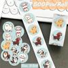 500Pcs/Roll Q Pet Dogs Kids Rewards Stickers - DIY Scrapbooks Album Decor Sealing Label Decals