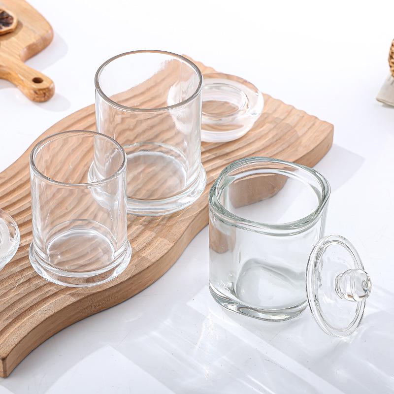 Transparent Glass Cloche Candle Holder with Lid - Aromatic Diffuser Cover for Flameless Candles