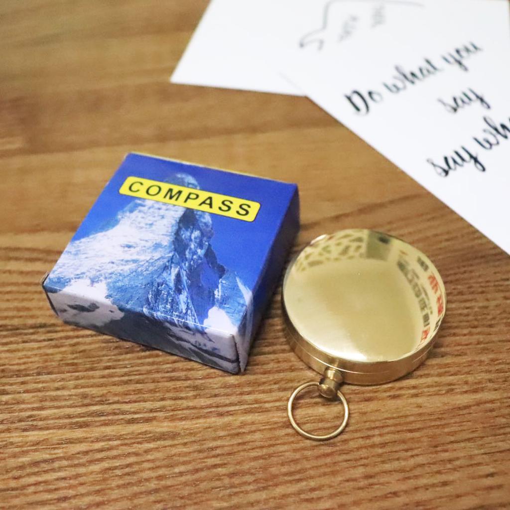 Pure Copper Compass G50 Pocket Watch Flip Cover - Waterproof Luminous Compass for Outdoor Hiking, Multi-Functional Navigation Tool