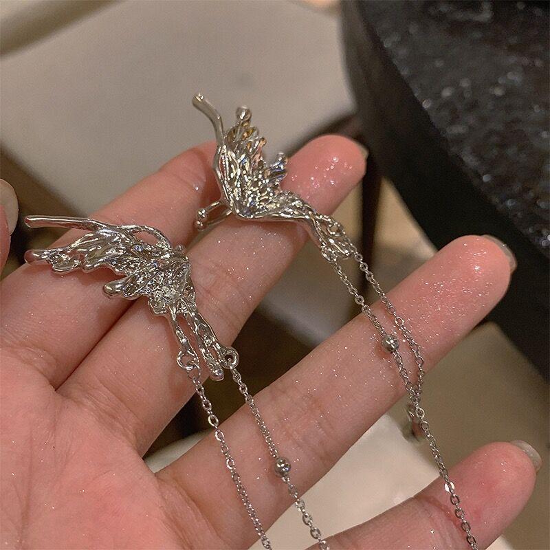 Fairy Angel Wings Butterfly Tassel Ear Cuff - No Piercing Ear Clip Jewelry