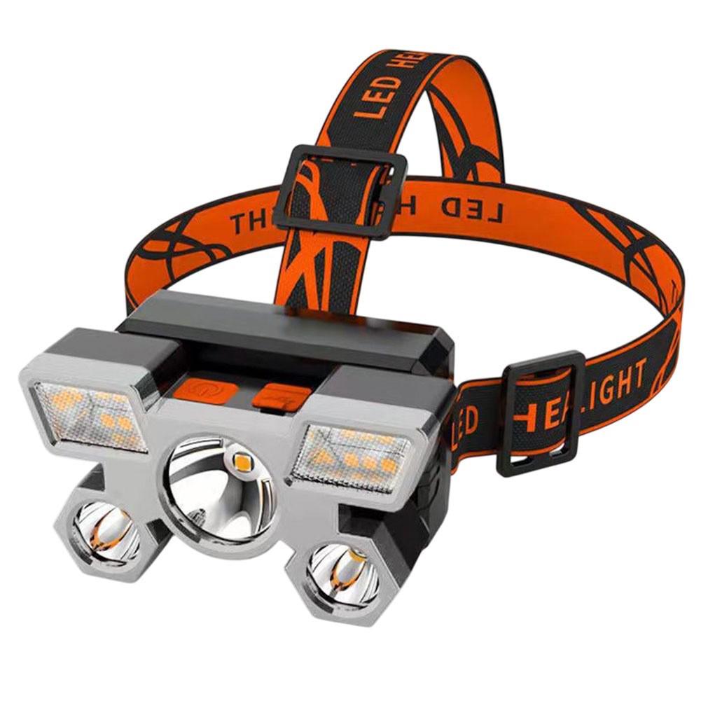 Rechargeable LED Headlamp: Powerful, Long-Lasting, Five-Head Design for Outdoor Use, Night Fishing, and Extended Range Visibility.