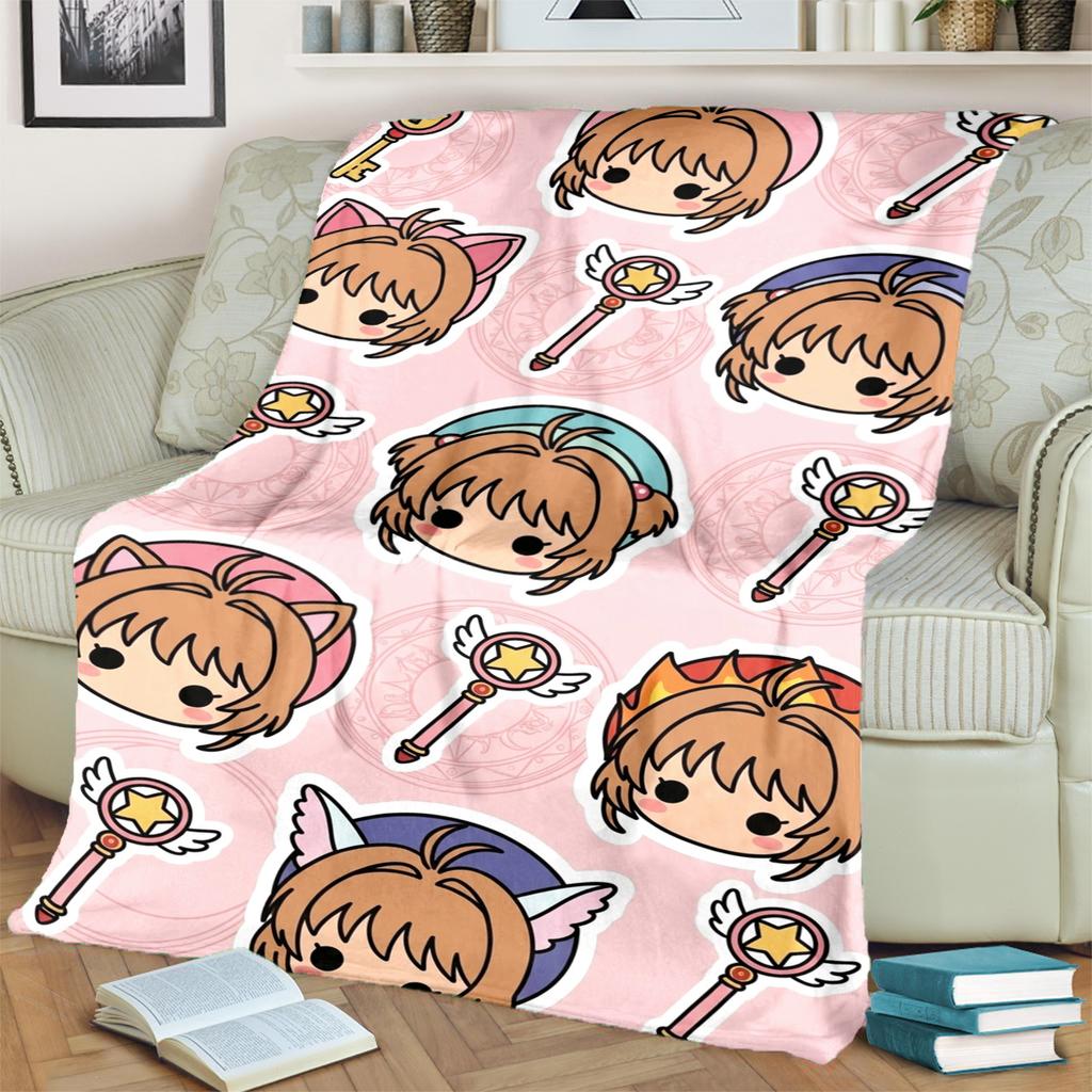 Cardcaptor SakuraComfortable Warm Print Flannel Blanket for Chairs, Sofas, Beds, Bedrooms, Travel, Picnics-kwq104